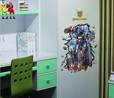 Large Transformers-3D-Wall-Sticker-For-Kids-Rooms-PVC-Wall-Adhesive-home-decor-wall