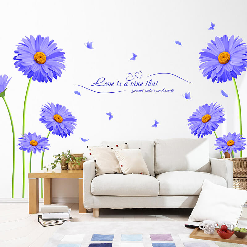 Love is a vine purpule flowers wall decor