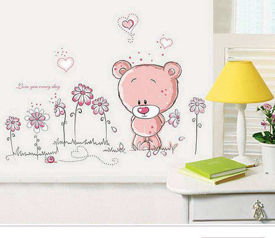 Love you teddy bear wall stickers wall decals viynal kids room art nursery 1