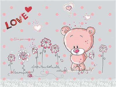 Love you teddy bear wall stickers wall decals viynal kids room art nursery 2