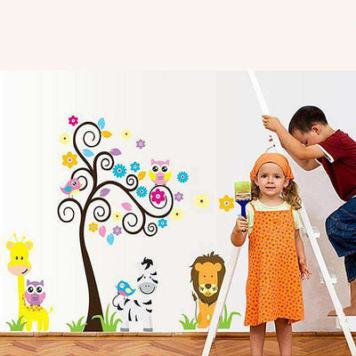 Lucky-Tree-Owl-Nursery-3D-Wallpapers-Decorative-Wall-Stickers-For-Children-Kids-Room-Wall