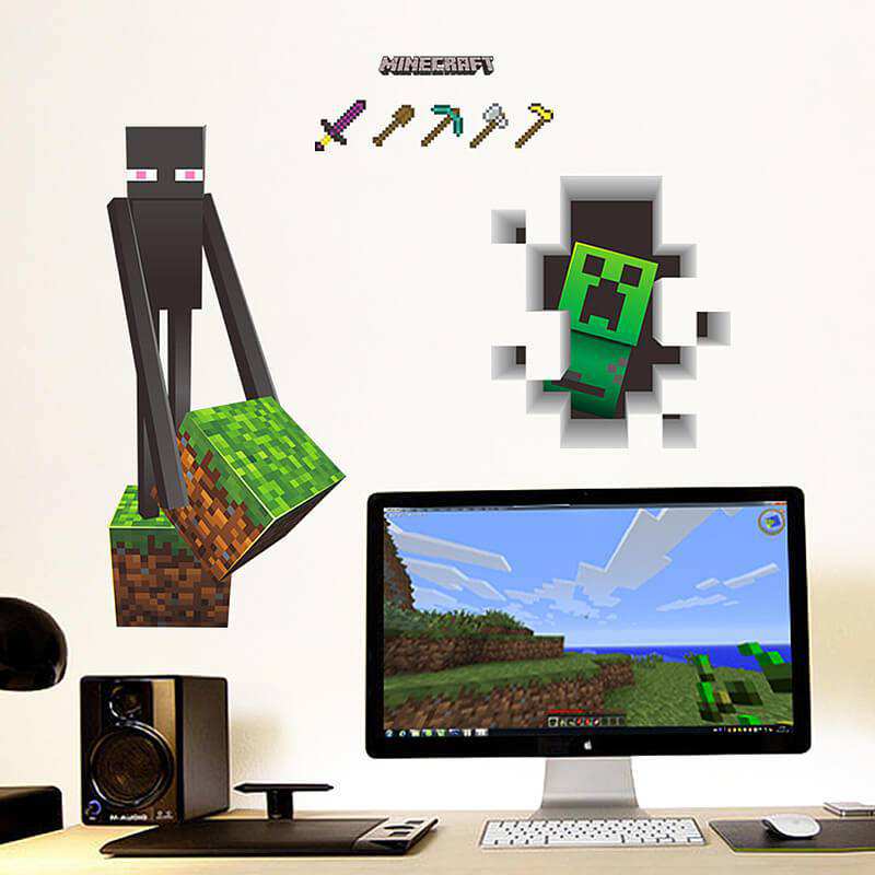 Minecraft Wall Stickers Art Decals | Boys Room | Wall Decals ...