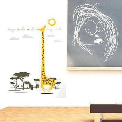 Natural Giraffe Wall Stickers Wall Decals Childrens Baby Bedroom