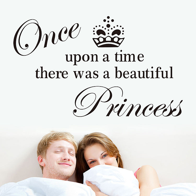Once upon a time princess quotes wall stickers