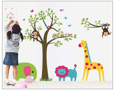 Owl-Tree-Giraffe-Vinyl-Wall-Stickers-kids-Baby-children-Decor-Home-Wall-Paper-Decal-deco