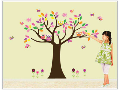 Owl-animal-Tree-Vinyl-Wall-Stickers-kids-Baby-children-Decor-Home-Wall-Paper-Decal-deco