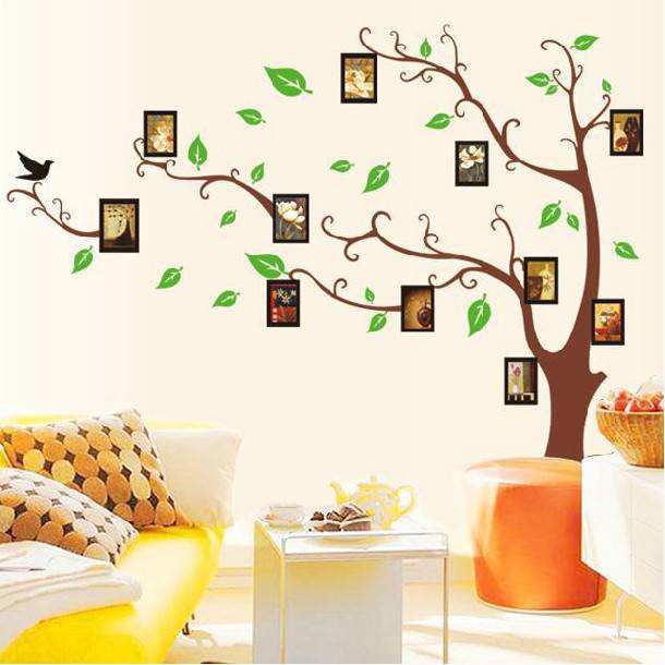 PVC Removable-Brown-Photo-Frame-Tree-Wall-Sticker-Vinyl-Wall-Sticker-For-Your
