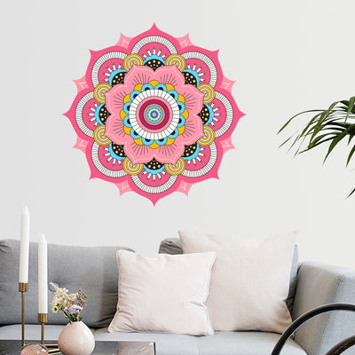 Pink Colorful Mandala Wall Stickers