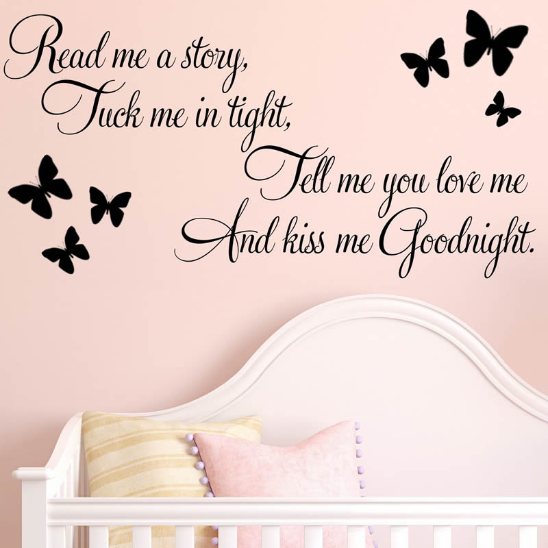 Read me story Tuck me in tight wall quote decals