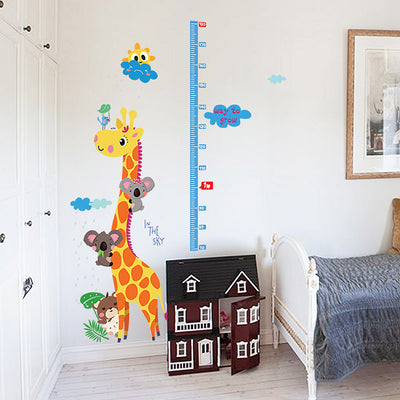 Giraffe Height Chart Kids Wall Stickers