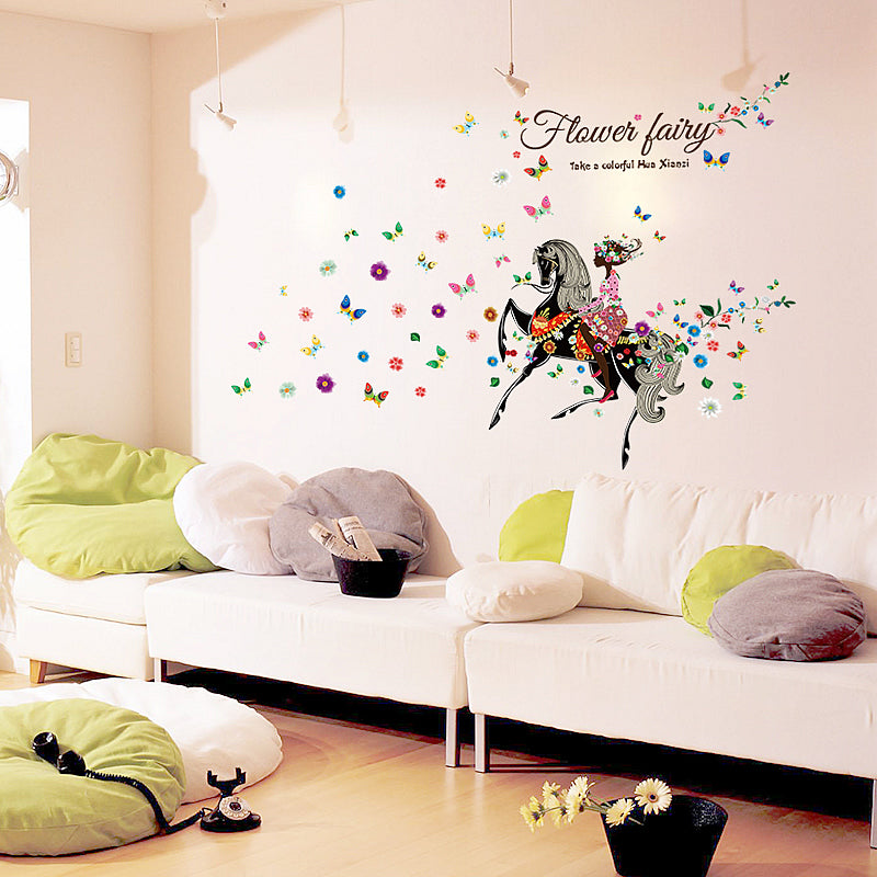 Large Flower Fairy Wall Stickers