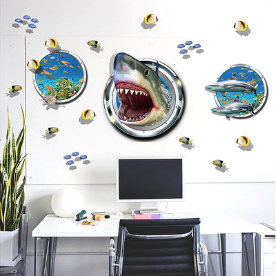 3D Shark Fish Wall Stickers