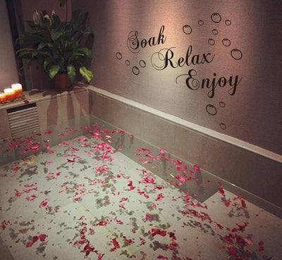 Soak relax enjoy wall quotes saying art stickers
