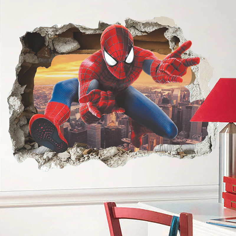 Spiderman wall stickers 3D effect