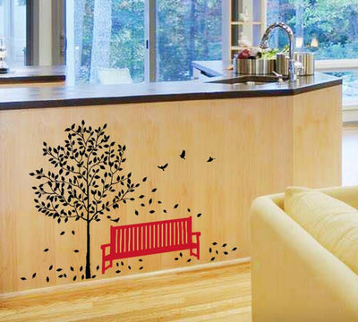 Tree and birds wall decals art