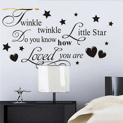 Twinkel twinkel little star saying wall stickers