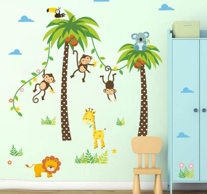 Monkey Tree Animals Wall Stickers