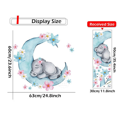 Baby Elephant on the Moon Wall Stickers