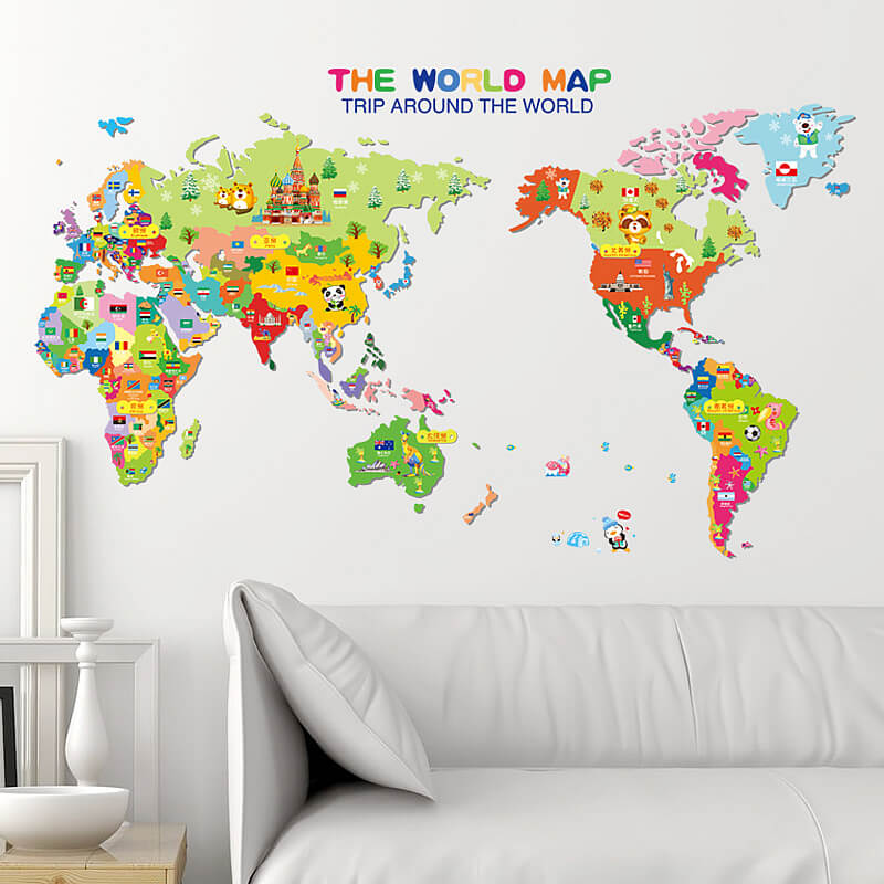 World Map wall decal