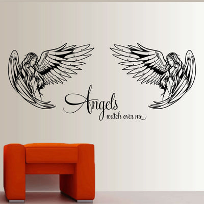 angels watch over me wall sticker