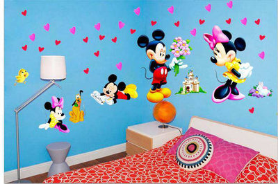 cartoon-mickey-minnie-children-room-decoration-wall-stickers-diy-poster-mirror-wallpaper-mural-art-