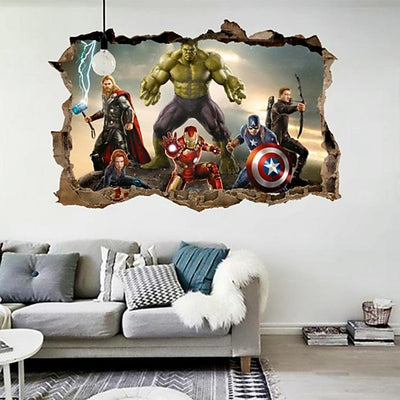 Cartoon Movie Avengers Wall Stickers For Kids Rooms Home Decor 3d Effect Decorative Wall Decals Diy 700x700