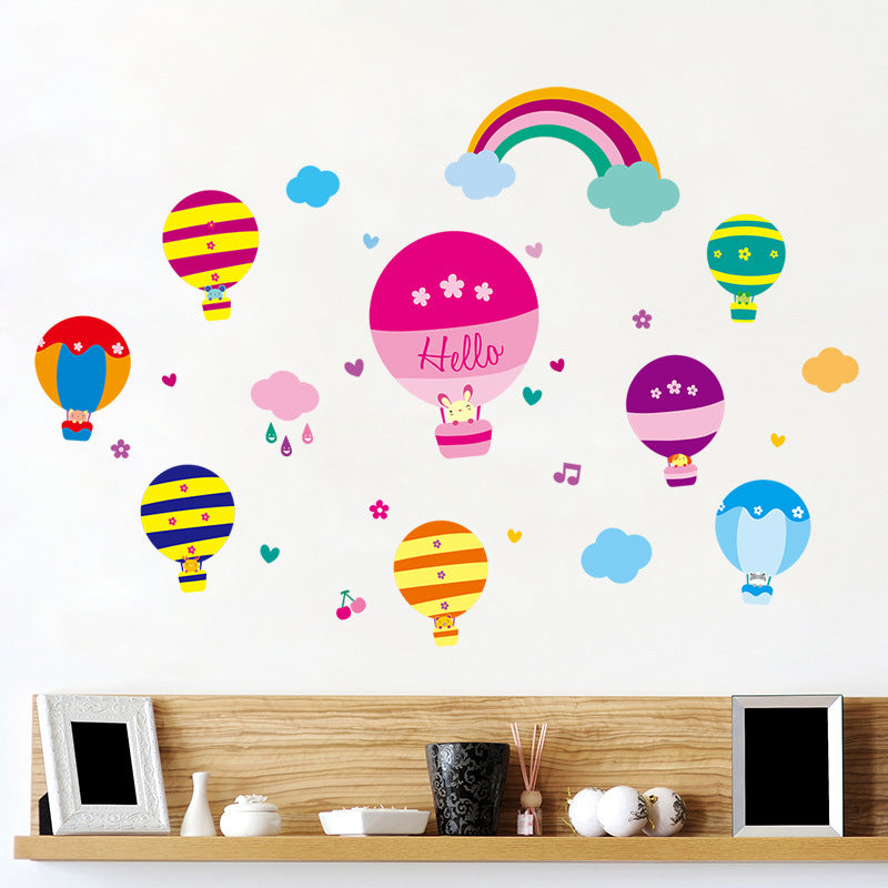 colourful hot air balloon wall Decals