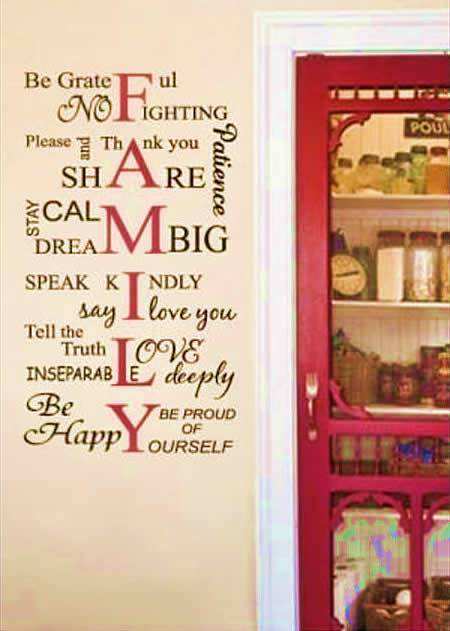 family rules wall quotes wall stickers