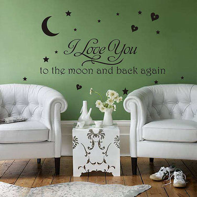 i love you to the moon kids room decor wall quotes stickers