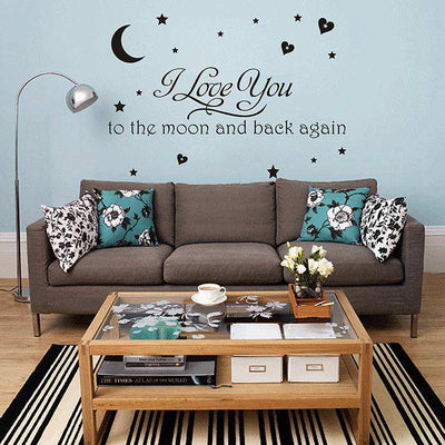 i love you to the moon quote wall stickers