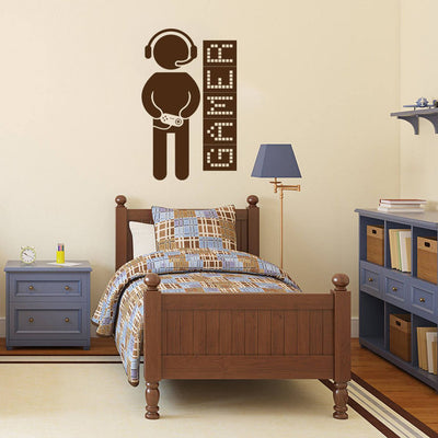 Video gamer wall decal