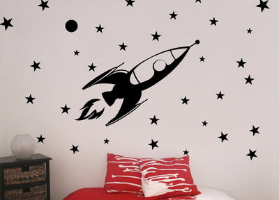 Rocket space wall decals