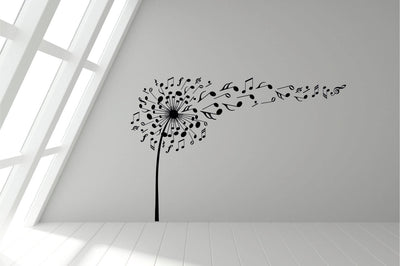 Dandelion music notes wall decals