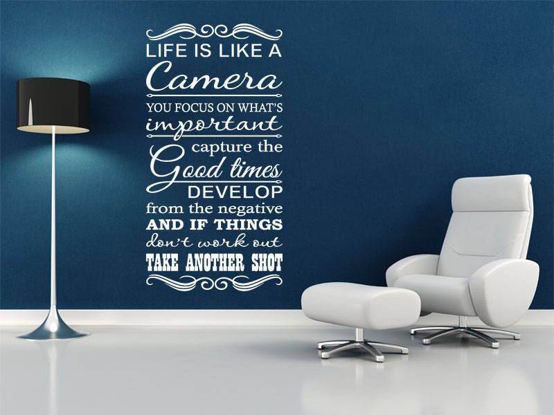 Wall quote Life is like a camera