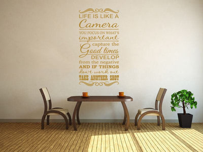 life is like a camera wall decals