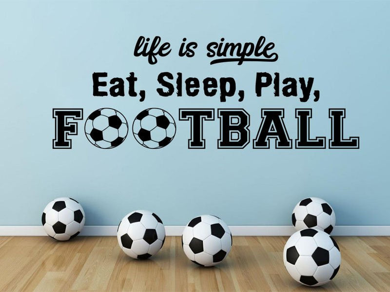 Life is simple football wall decal