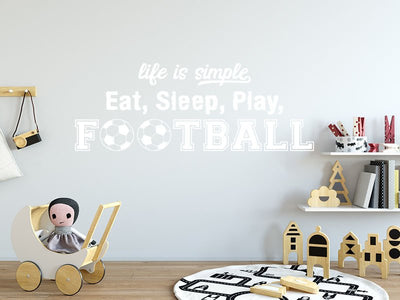 Life is simple football decal sticker