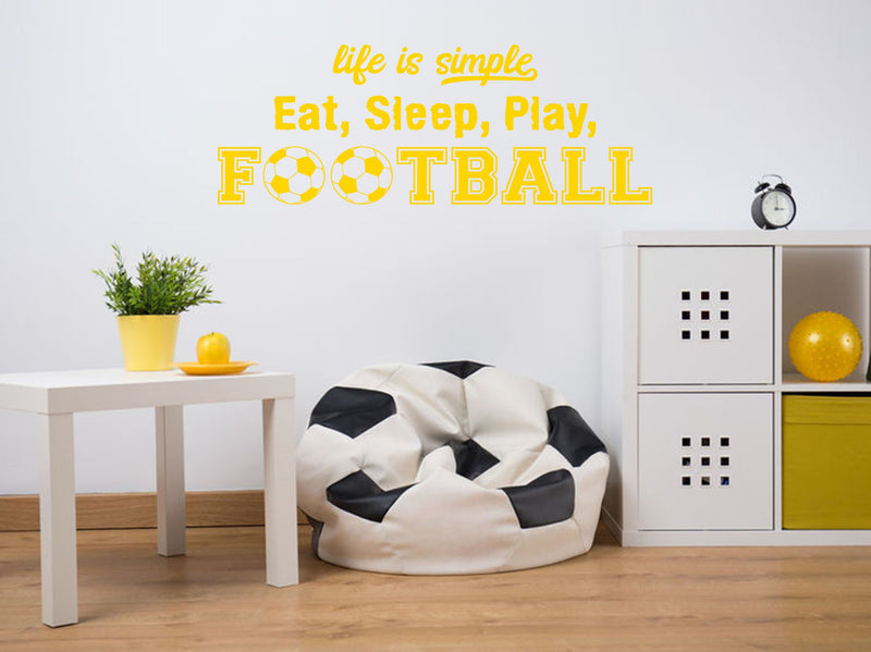Life is simple football decal