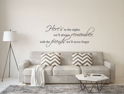 The night we'll always remember wall quote decal