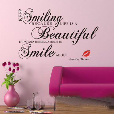 keep smiling wall stickers