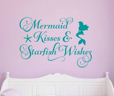 mermide kisses and star fish wishes sticker