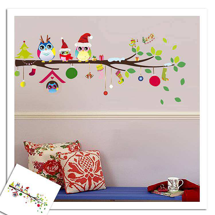 owl tree wall stickers for kids room decor