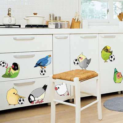 parrot playing football wall stickers