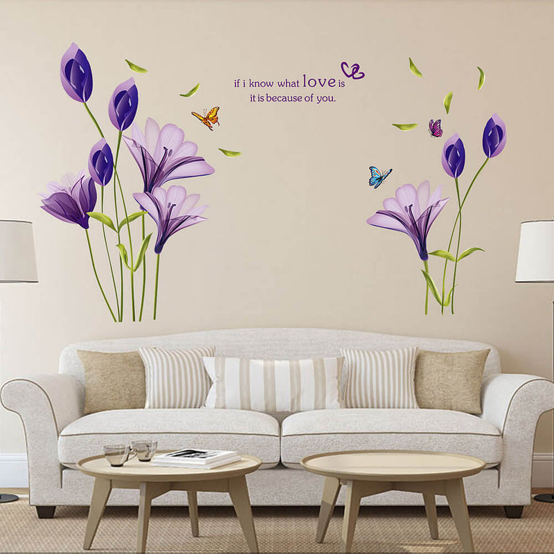 Purple Lily Flower | Wall Decals & Stickers
