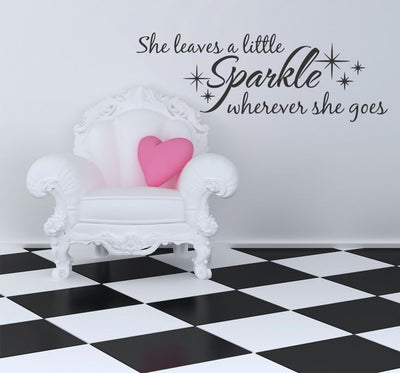 She leaves the sparkles wherever she goes wall decal