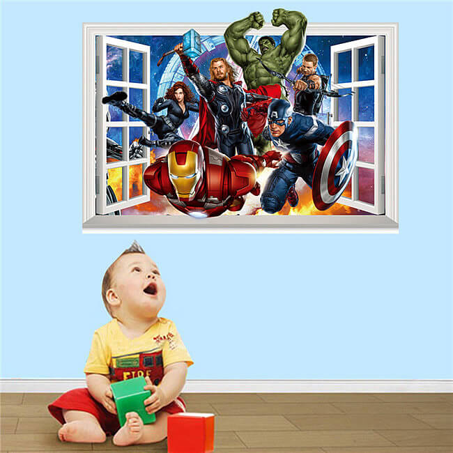 the avengers wall stickers window
