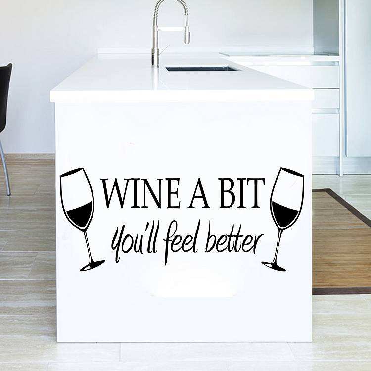 wine a bit quote wall stikers