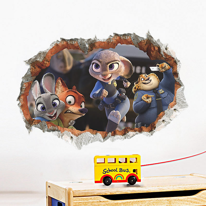 3D Zootopia wall Stickers For Kids